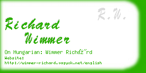 richard wimmer business card